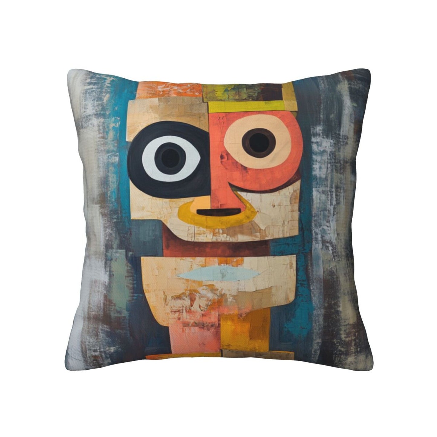 16"x16" Colorful Abstract Face Pillow Covers (Set of 2)|Cubist Oil-Painting Style Throw Pillowcases|Creative Modern Art Decor|Removable & Washable