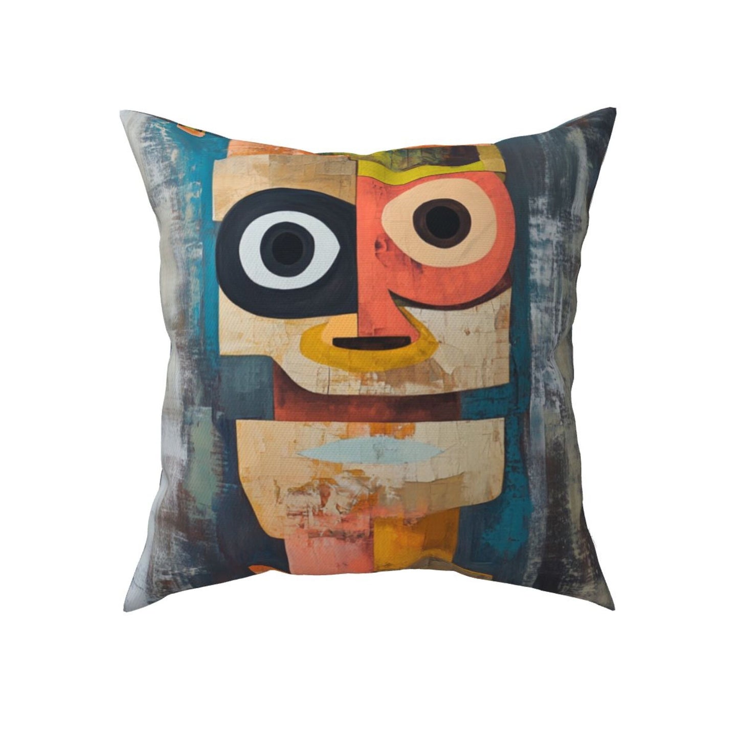 16"x16" Colorful Abstract Face Pillow Covers (Set of 2)|Cubist Oil-Painting Style Throw Pillowcases|Creative Modern Art Decor|Removable & Washable