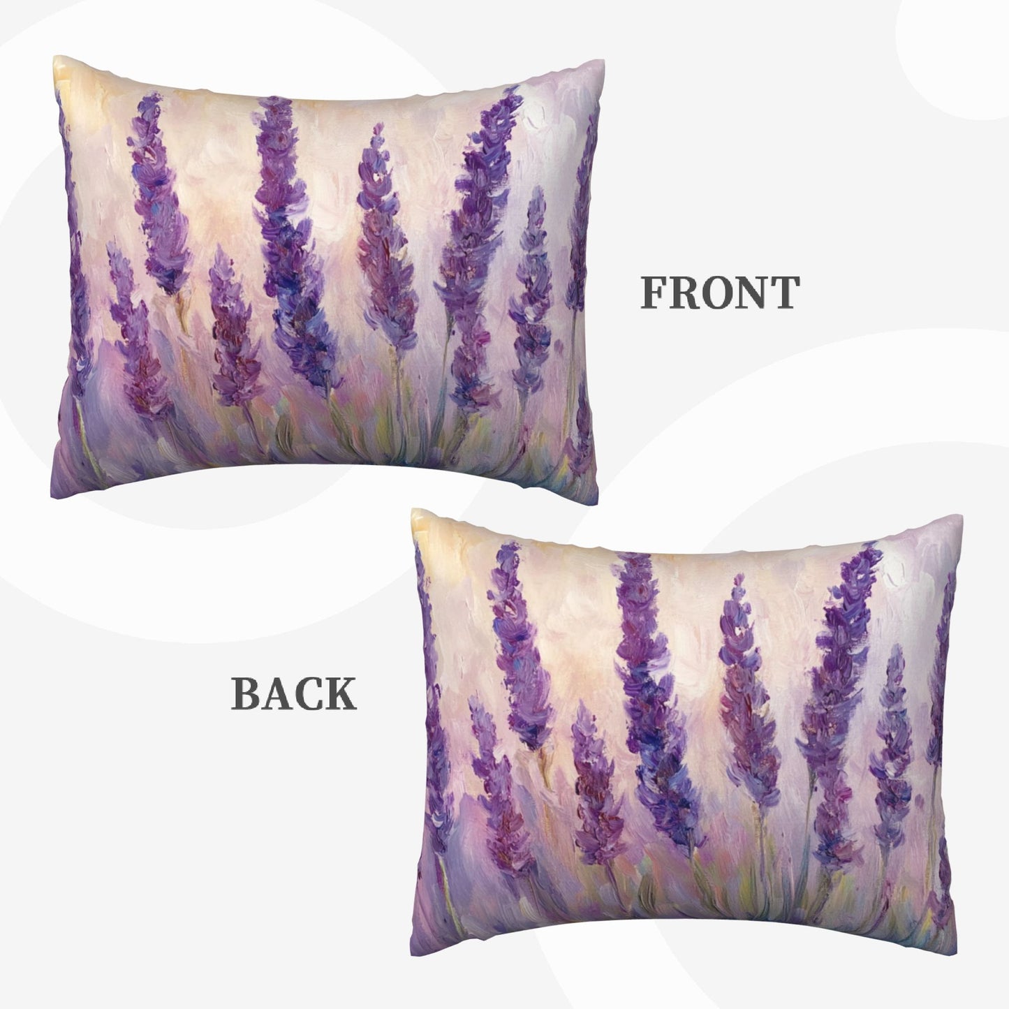 Lavender Flower Oil Painting Pillow Cover|20x16in Purple Floral Decorative Throw Pillowcase|Removable and Washable Accent Cushion Cover