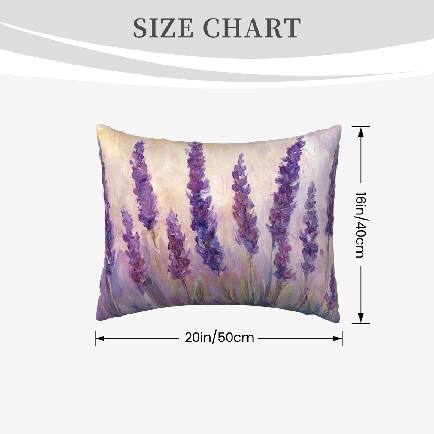 Lavender Flower Oil Painting Pillow Cover|20x16in Purple Floral Decorative Throw Pillowcase|Removable and Washable Accent Cushion Cover