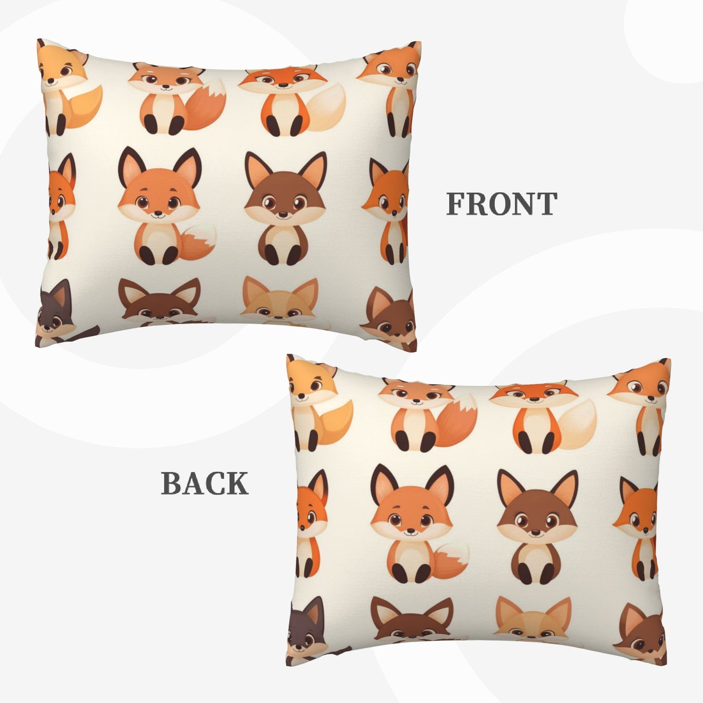 Cute Cartoon Fox Pillow Cover|20x16in Adorable Animal Decorative Cushion Case|Kids Room Sofa or Bedroom Pillowcase